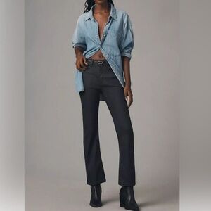 NWOT Anthropologie Pilcro The Yaya Mid Rise Coated Crop Flare Jeans